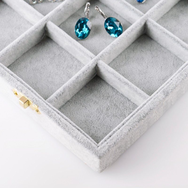 Wholesale Custom Logo Necklace Jewellery Box Organizer Velvet Earring Ring Necklace Case Small Travel Jewelry Storage Gift Box