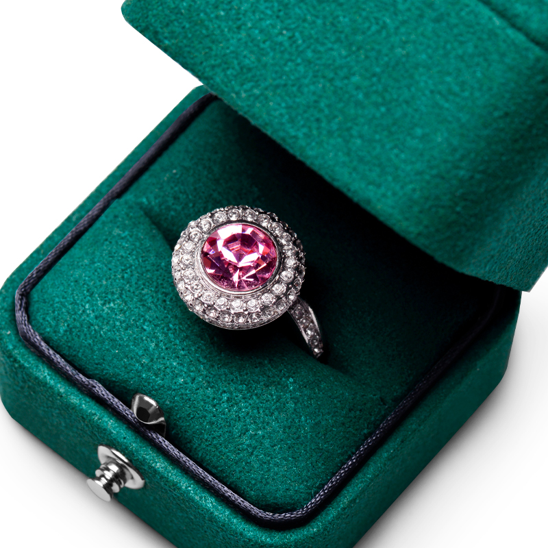 2023 Fashion Ring Box High Quality PU Leather Plush Jewelry Box For Ring Pendant Package With Custom Logo