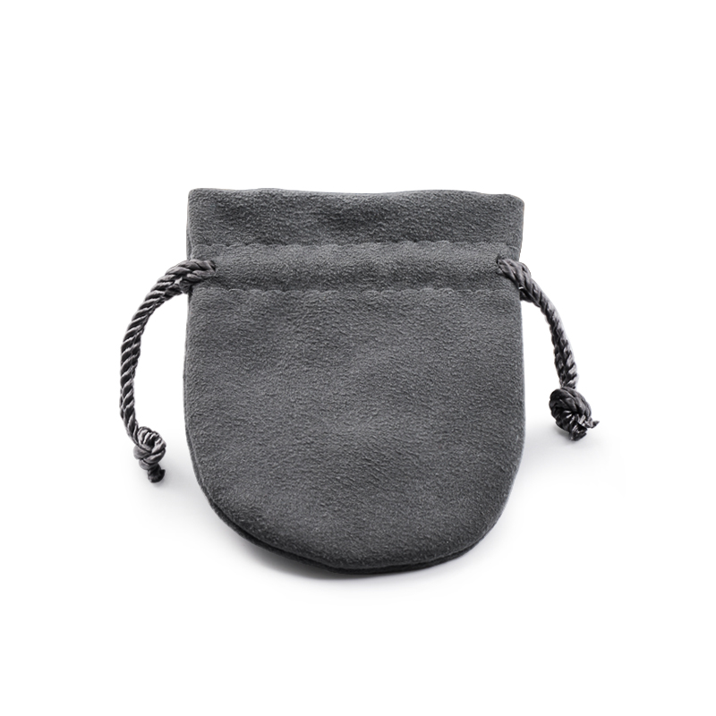 Customize Drawstring Velvet Jewelry Pouch Bag Samll Grey Jewelry Bags Jewelry Packaging Pouch