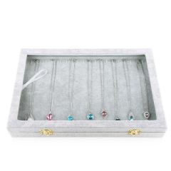 Wholesale Custom Logo Necklace Jewellery Box Organizer Velvet Earring Ring Necklace Case Small Travel Jewelry Storage Gift Box
