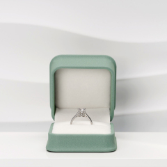FANXI Elegant Green PU Leather Plush Wedding Ring Box Travel Jewellery Packaging Ring Earring Bracelet Necklace Packaging Jewelry Box Set