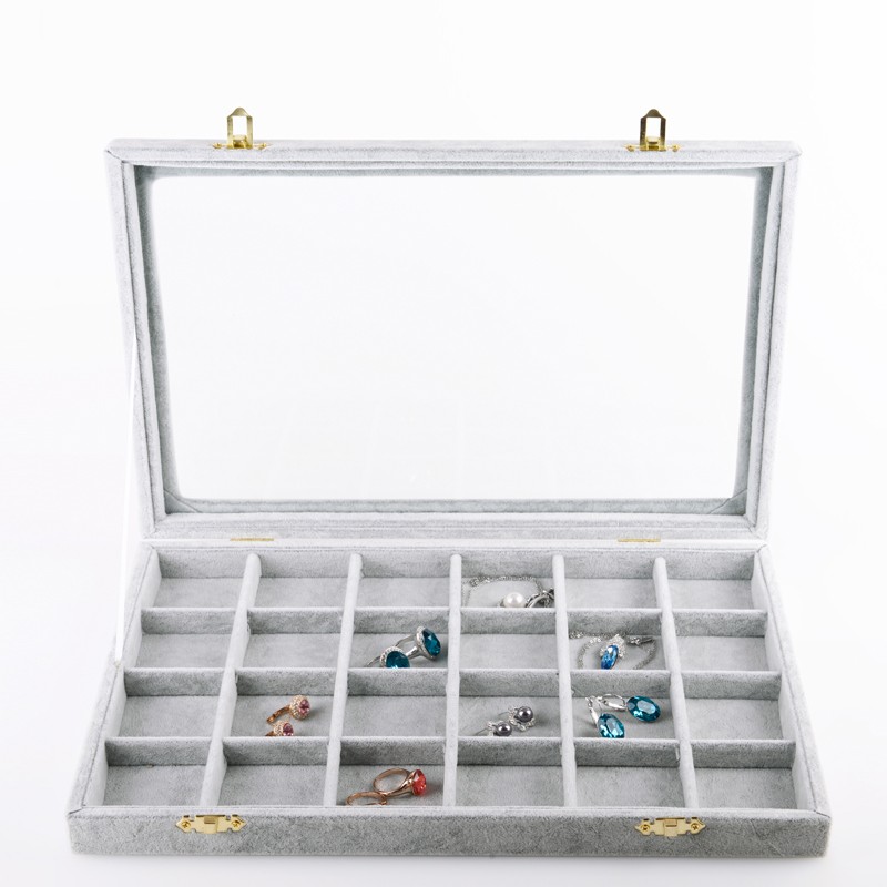 Wholesale Custom Logo Necklace Jewellery Box Organizer Velvet Earring Ring Necklace Case Small Travel Jewelry Storage Gift Box