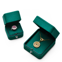 2023 Fashion Ring Box High Quality PU Leather Plush Jewelry Box For Ring Pendant Package With Custom Logo