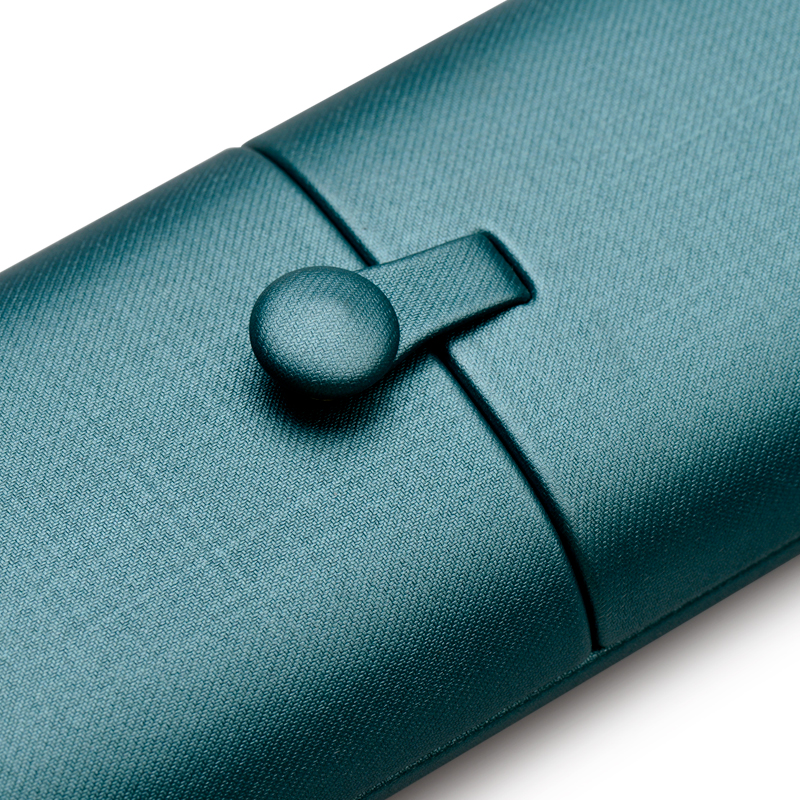 FANXI Custom Luxury Blue PU Leather Jewellery Boxes With Grey Microfiber Insert for Ring Necklace Bracelet Wedding Jewelry Box