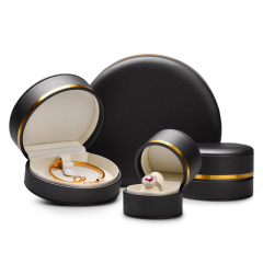 In Stock New Luxury Dark Grey Jewelry Boxes Round Shape For Ring Earring Pendant Necklace Jewelry Box Set