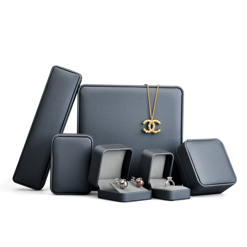 In Stock Custom Logo Jewellery Packaging Pu Leather Custom Jewelry Boxes Ring Jewelry Box Sets