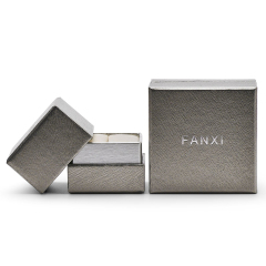 FANXI Wholesale Luxury Jewelry Box Leatherette Paper Microfiber Insert 3 Color Jewellery Ring Gift Boxes