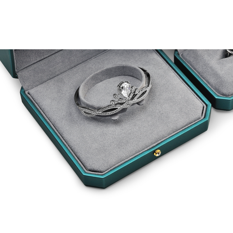 FANXI Custom logo Octagonal Jewellery Packaging Box Pu leather for Ring Necklace jewelry Boxes