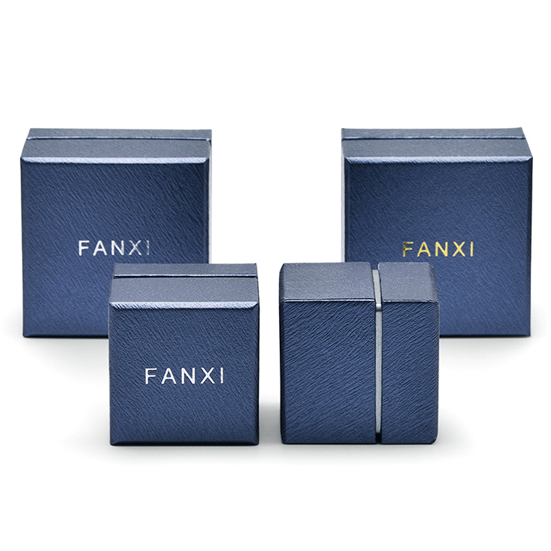 FANXI Wholesale Luxury Jewelry Box Leatherette Paper Microfiber Insert 3 Color Jewellery Ring Gift Boxes