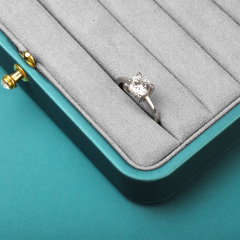FANXI Customized PU Leather Ring Display Case Fashion Green Jewelry Box For Ring Earrings Exhibition