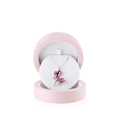 FANXI Custom Romantic Round Pink Lacquer Gift wooden packing box packaging box