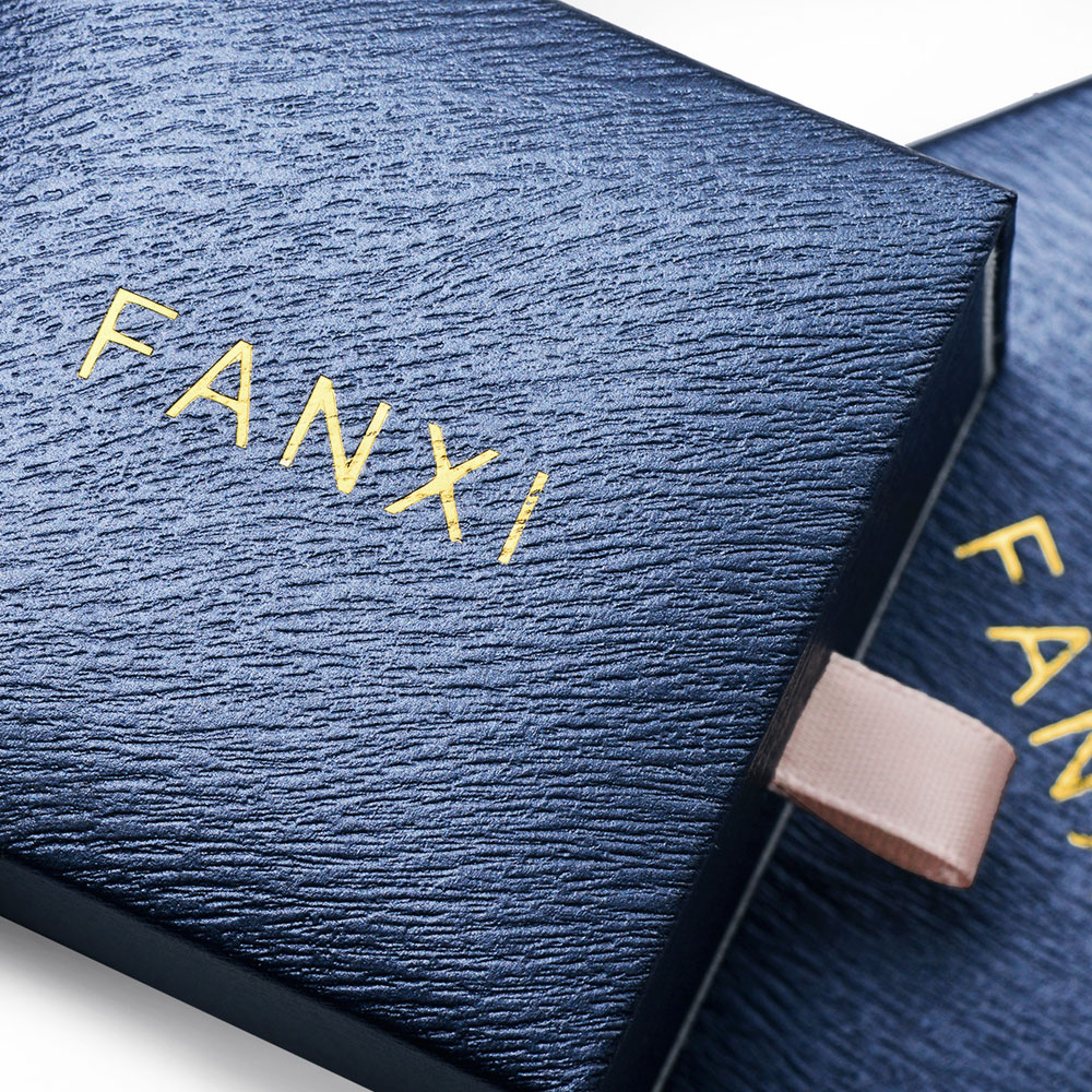 FANXI Eco-friendly Leatherette Paper Velvet Jewelry Box Custom Logo Drawer Ring Pendant Bracelet Packaging Box