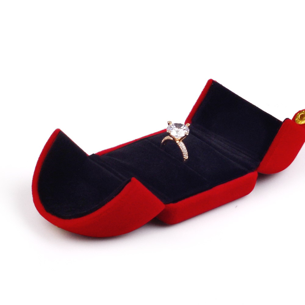 FANXI Elegant Wholesale Red Velvet Jewelry Boxes For Ring Necklace Bracelet Holder Gift jewellery Packaging Box