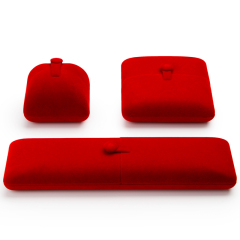 FANXI Elegant Wholesale Red Velvet Jewelry Boxes For Ring Necklace Bracelet Holder Gift jewellery Packaging Box