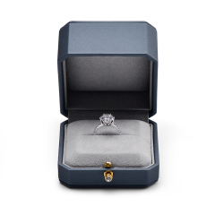 Fanxi Octagonal Shape Jewelry Box Dark Grey Pu Leather Jewelry Packaging Box Snap Button Jewelry Box Packaging