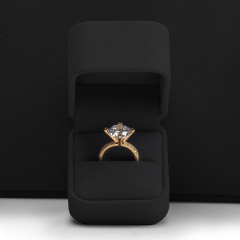 Fanxi In Stock New Arrival Luxury Jewellery Packing Box Ring Necklace Boxes Classic Black Pu Leather Wedding Jewelry Gift Packing Box