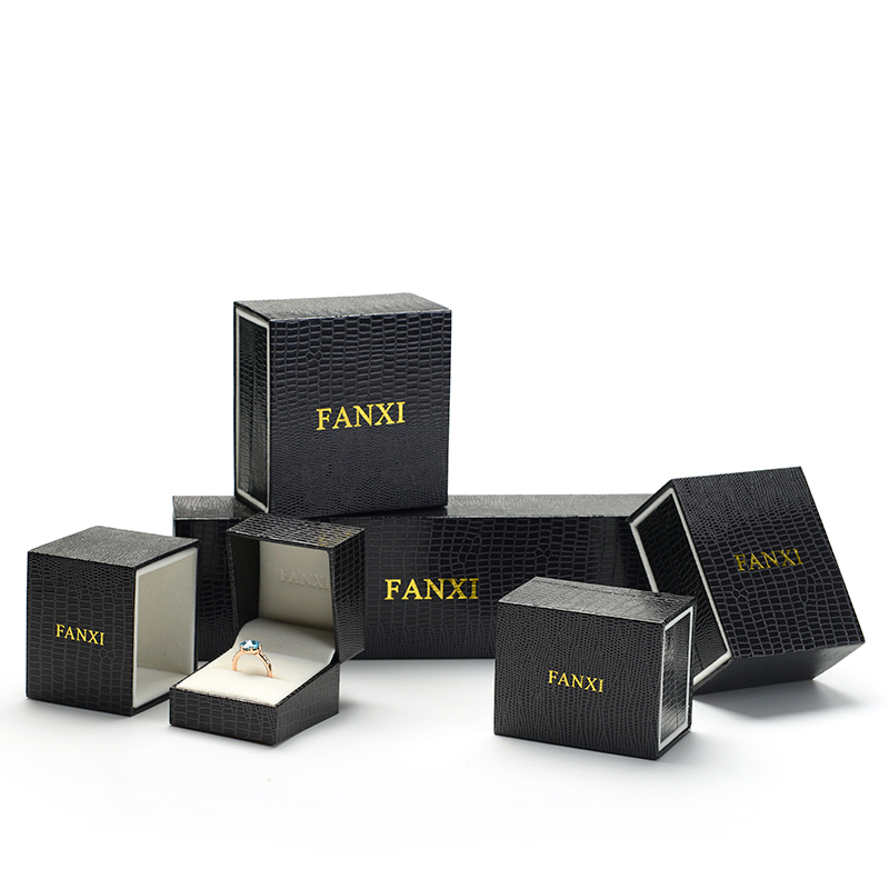 FANXI China Manufacturer Fancy Leatherette Paper Gift Drawer Packaging Boxes Exhibitor Plastic Jewelry Box