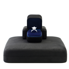 FANXI Wholesale luxury Jewellery Gift Box For Ring Necklace Bracelet Packaging Boxes Custom Logo Black Suede Jewelry Box