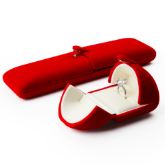FANXI Elegant Wholesale Red Velvet Jewelry Boxes For Ring Necklace Bracelet Holder Gift jewellery Packaging Box