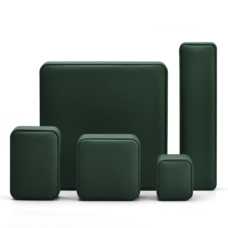 Top Sales FANXI Wholesale Green Pu leather Jewellery Packaging Box With Custom Logo