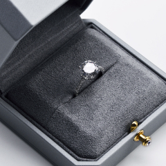 Fanxi New Wholesale Octagonal Shape Jewellery Packaging Box Ring Necklace Boxes Light Grey Pu Leatherjewelry Packing Gift Box
