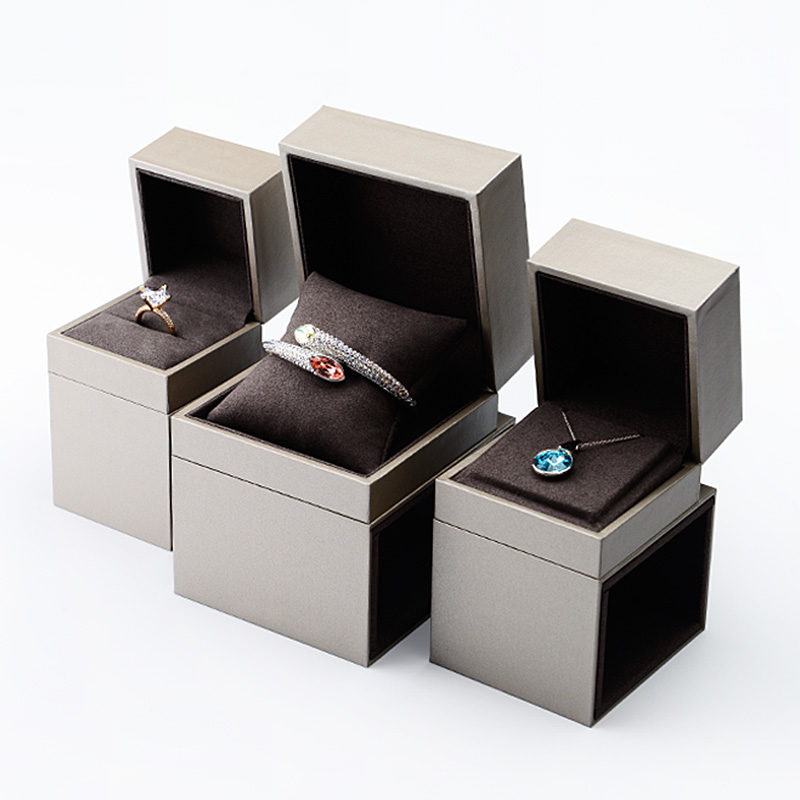 FANXI factory wholesale custom logo plastic brown jewelry necklace bangle earring pendant ring box