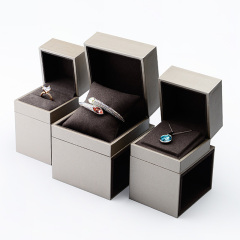 FANXI factory wholesale custom logo plastic brown jewelry necklace bangle earring pendant ring box