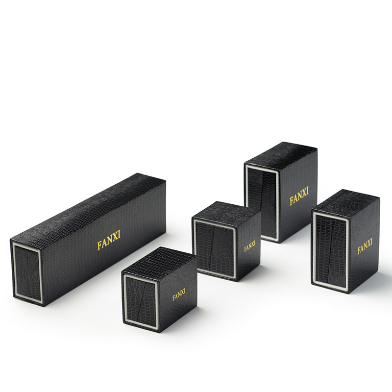 FANXI China Manufacturer Fancy Leatherette Paper Gift Drawer Packaging Boxes Exhibitor Plastic Jewelry Box