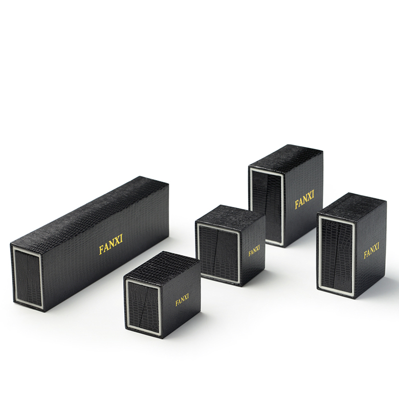 FANXI China Manufacturer Fancy Leatherette Paper Gift Drawer Packaging Boxes Exhibitor Plastic Jewelry Box
