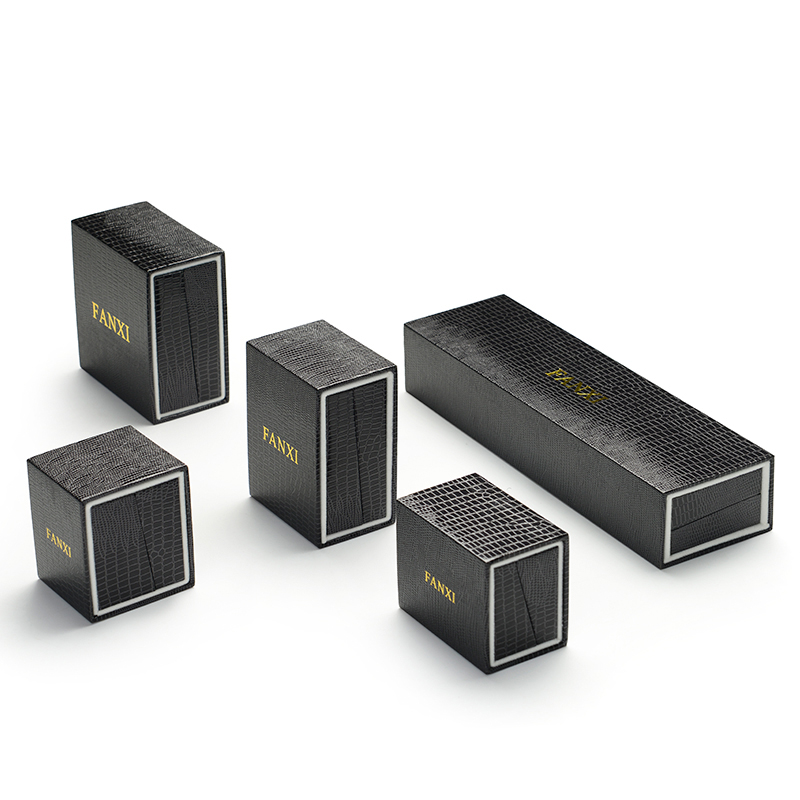 FANXI China Manufacturer Fancy Leatherette Paper Gift Drawer Packaging Boxes Exhibitor Plastic Jewelry Box