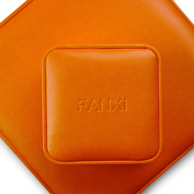 Fanxi New Arrival High-end Jewelry Packaging Box Ring Necklace Jewelry Box Young Orange Pu Leather Custom Jewelry Box