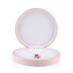 FANXI Custom Romantic Round Pink Lacquer Gift wooden packing box packaging box