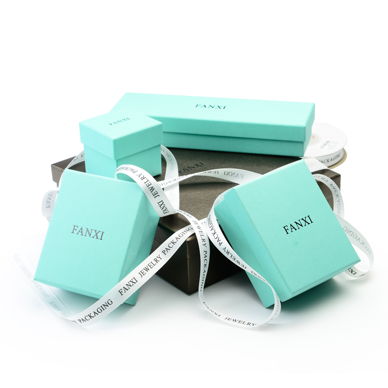 FANXI Wholesale luxury Jewellery Gift Box For Ring Necklace Bracelet Packaging Boxes Custom Logo Black Suede Jewelry Box