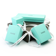 FANXI Wholesale luxury Jewellery Gift Box For Ring Necklace Bracelet Packaging Boxes Custom Logo Black Suede Jewelry Box