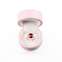FANXI Custom Romantic Round Pink Lacquer Gift wooden packing box packaging box
