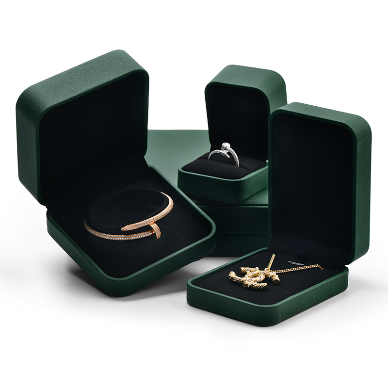 Top Sales FANXI Wholesale Green Pu leather Jewellery Packaging Box With Custom Logo