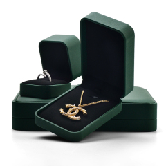 Top Sales FANXI Wholesale Green Pu leather Jewellery Packaging Box With Custom Logo