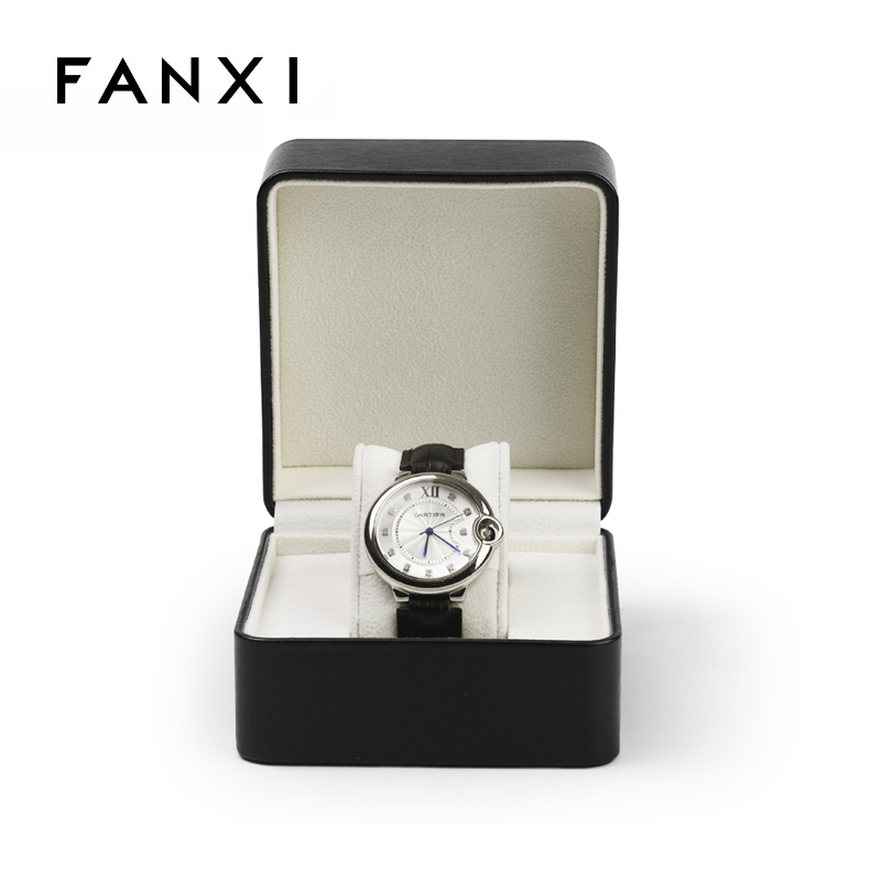 Fanxi High End Watch Storage Box Collection Box Unique Luxury Factory Black Red Leather Watch Boxes Wholesale