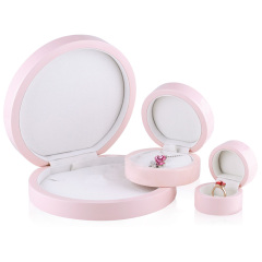 FANXI Custom Romantic Round Pink Lacquer Gift wooden packing box packaging box