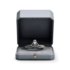 Fanxi New Wholesale Octagonal Shape Jewellery Packaging Box Ring Necklace Boxes Light Grey Pu Leatherjewelry Packing Gift Box