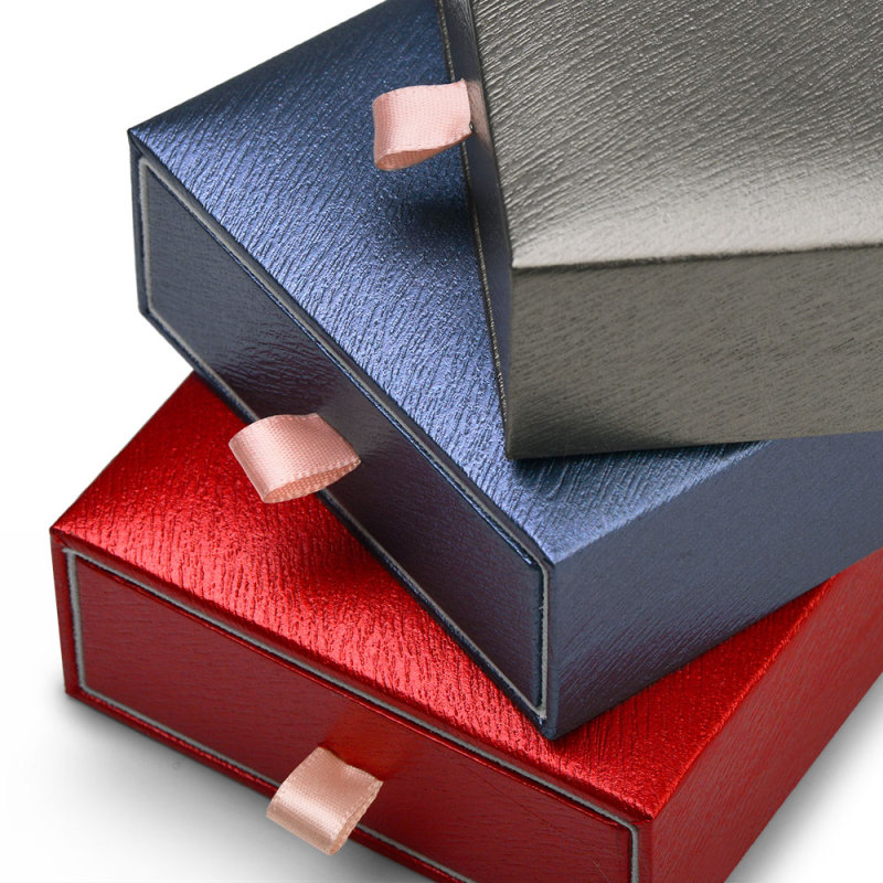 FANXI Eco-friendly Leatherette Paper Velvet Jewelry Box Custom Logo Drawer Ring Pendant Bracelet Packaging Box
