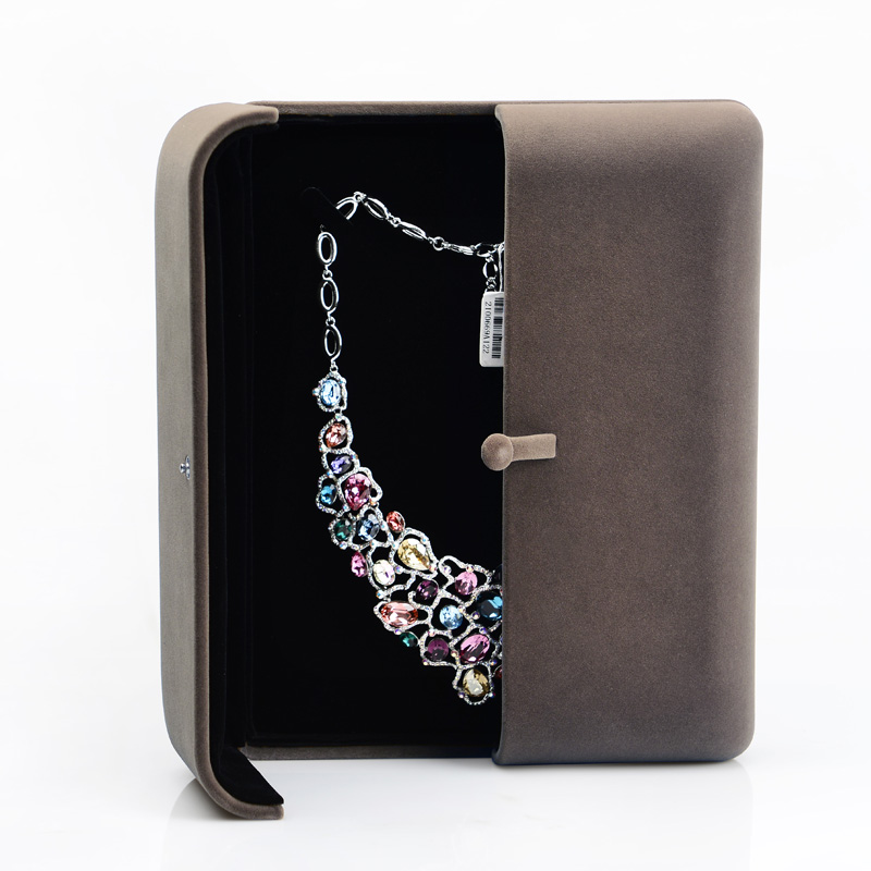 FANXI factory wholesale custom logo mother of pearl inlaid necklace jewelry box