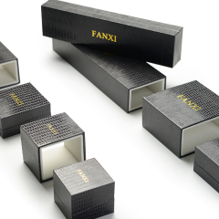 FANXI China Manufacturer Fancy Leatherette Paper Gift Drawer Packaging Boxes Exhibitor Plastic Jewelry Box