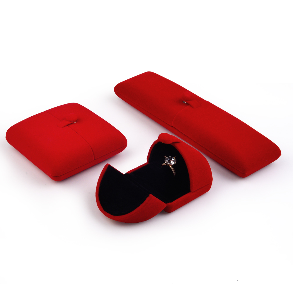 FANXI Elegant Wholesale Red Velvet Jewelry Boxes For Ring Necklace Bracelet Holder Gift jewellery Packaging Box