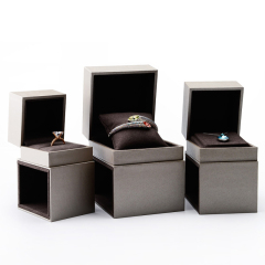 FANXI factory wholesale custom logo plastic brown jewelry necklace bangle earring pendant ring box