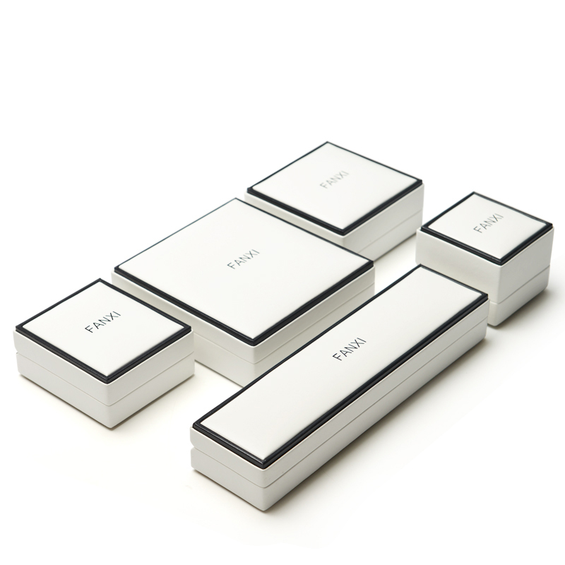 FANXI New Arrival White Black Jewellery Gift Boxes With Velvet Insert For Ring Necklace Bracelet Packaging Custom Jewelry Box
