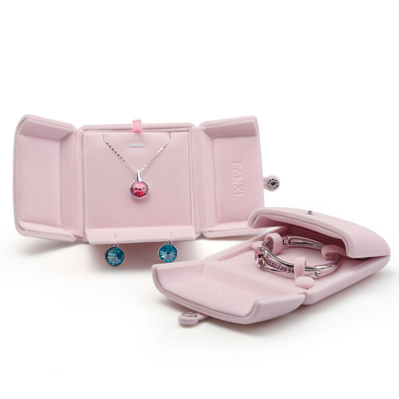 FANXI New style Wholesale Elegant Pink Stamping jewelry box bracelets ring earring gift boxes jewelry box packaging