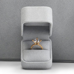 FANXI Elegant Custom Logo Jewelry Box With Microfiber Fabric Gray Color Earring Ring Bangle Bracelet Luxury Jewelry packing Box