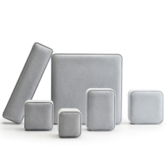 FANXI Elegant Custom Logo Jewelry Box With Microfiber Fabric Gray Color Earring Ring Bangle Bracelet Luxury Jewelry packing Box