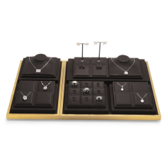 FANXI Jewelry Display Set For Bracelet Necklace Ring Exhibitor Organizer Holder Custom Leather Jewelry Display